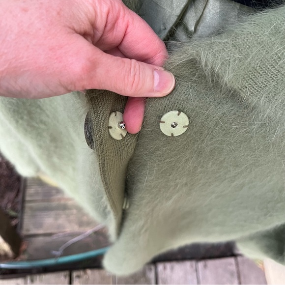 Venesha Angora Sweater Coat In Olive Green Sz M - Picture 7 of 13